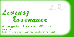 liviusz rosenauer business card